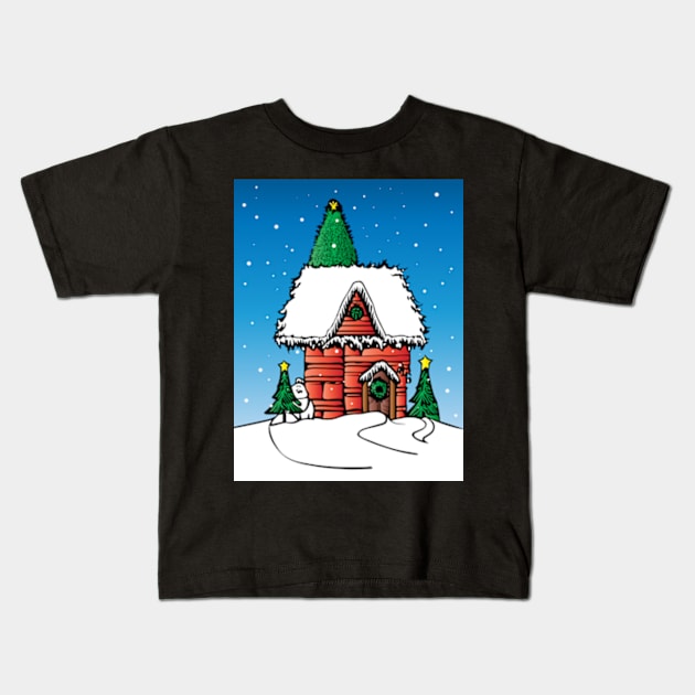 Christmas House Kids T-Shirt by ArtFactoryAI